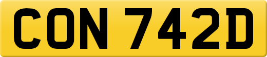 CON 742D private number plate
